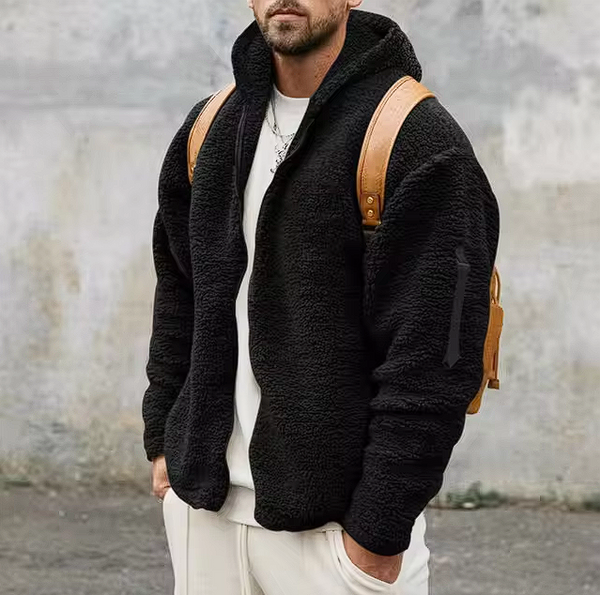 Veste en peluche douce à capuche