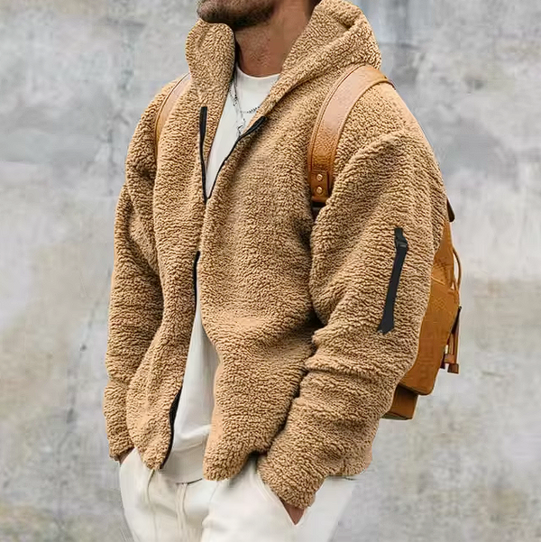Veste en peluche douce à capuche