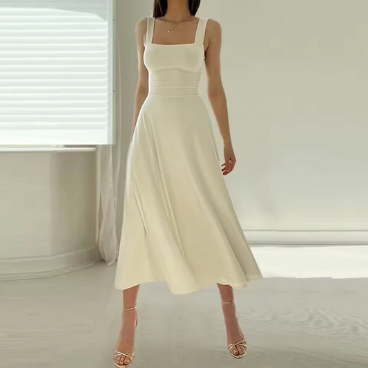 Robe Été Blanc Décolleté pour Femme - LuxeStyle