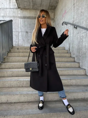 Manteau Femme Hivernal Élégant Ceinturé