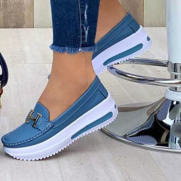 Bottines Décontractées Femme Marine avec Semelle Comfort - LuxeStyle