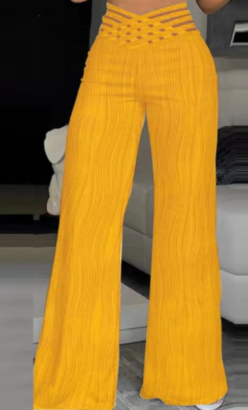 Pantalon large à taille haute tendance pour femme