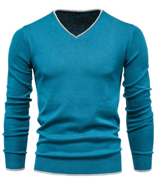 Pull Homme Col V Élégant Slim Fit