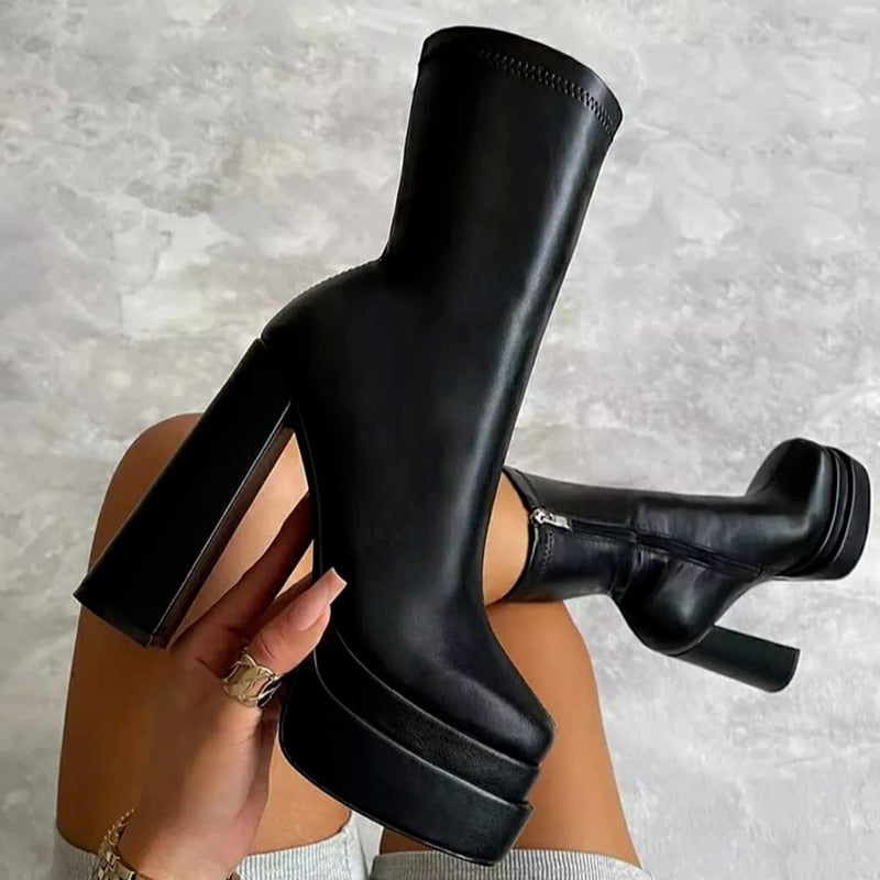 Bottines Femme Élégantes à Talon Haut pour Tous les Jours
