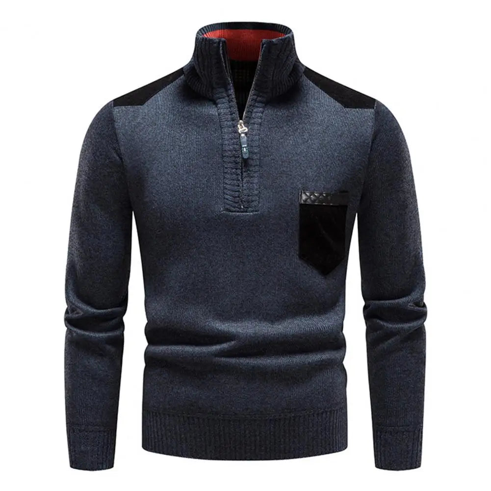 Pull Homme Laine Douce – Sweat Élégant avec Poche Avant