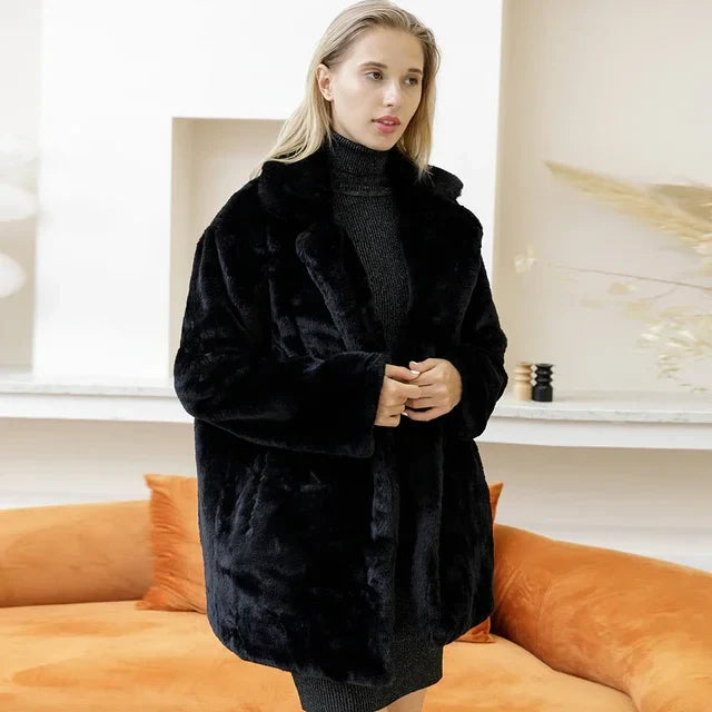 Veste Hiver Chic à Manches Longues Col Montant - LuxeStyle