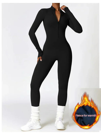 Combinaison Hiver Féminine Élégante - Polaire Douillette avec Élasticité et Col Ajutable