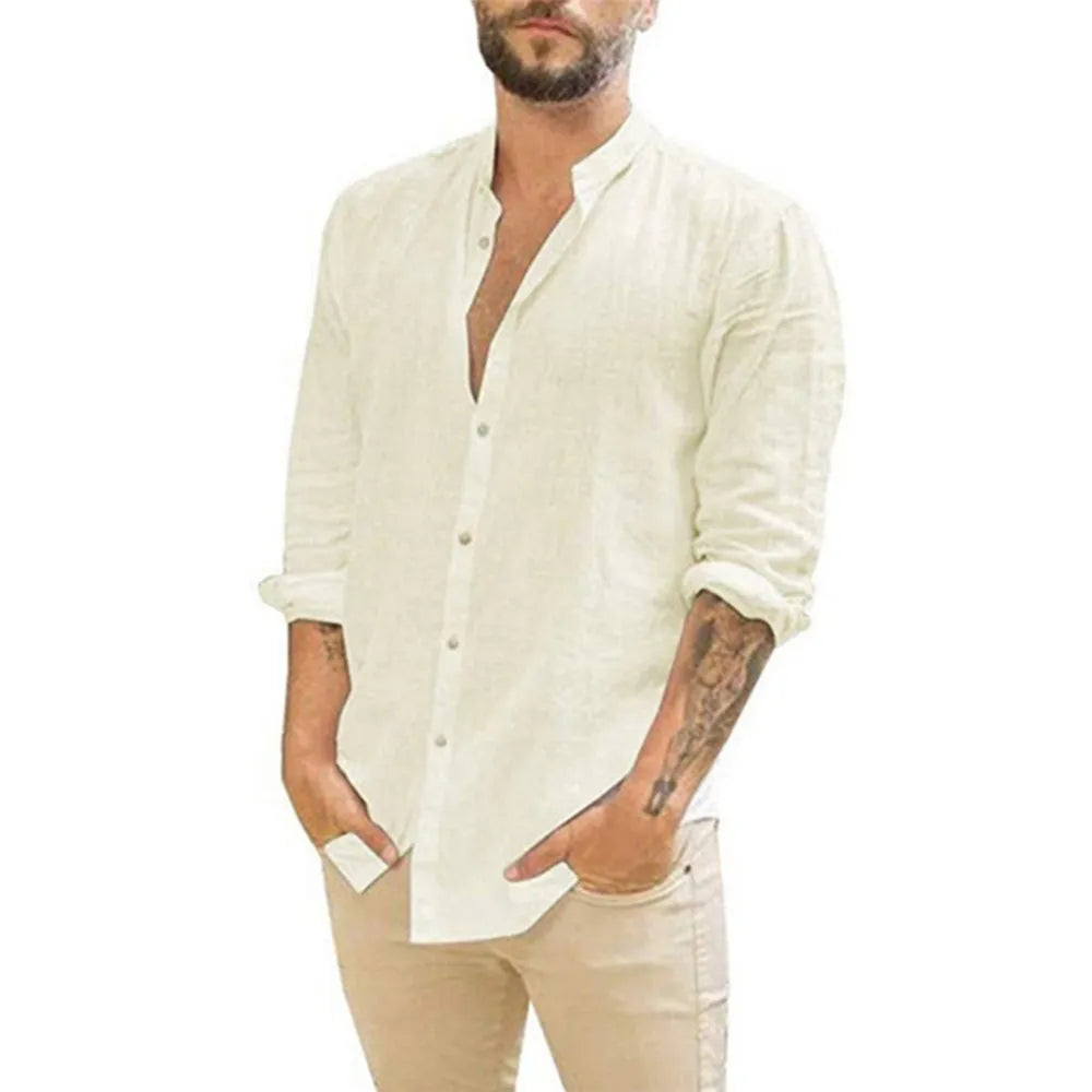 Chemise Décontractée Homme Manches Longues Boutons