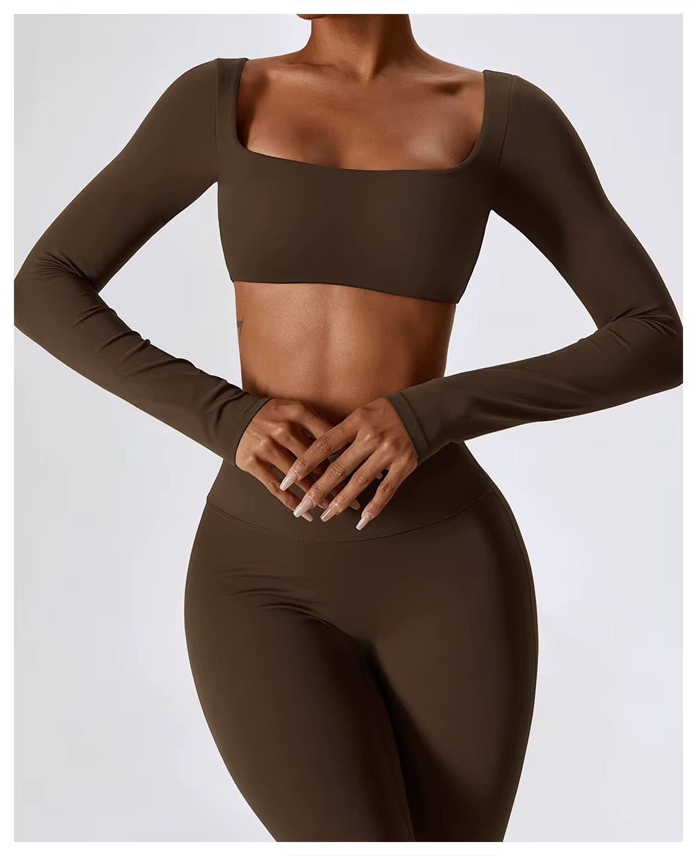 Tenue de Sport Féminine - Ensemble de Yoga Confortable avec Legging Large et Haut Moulant
