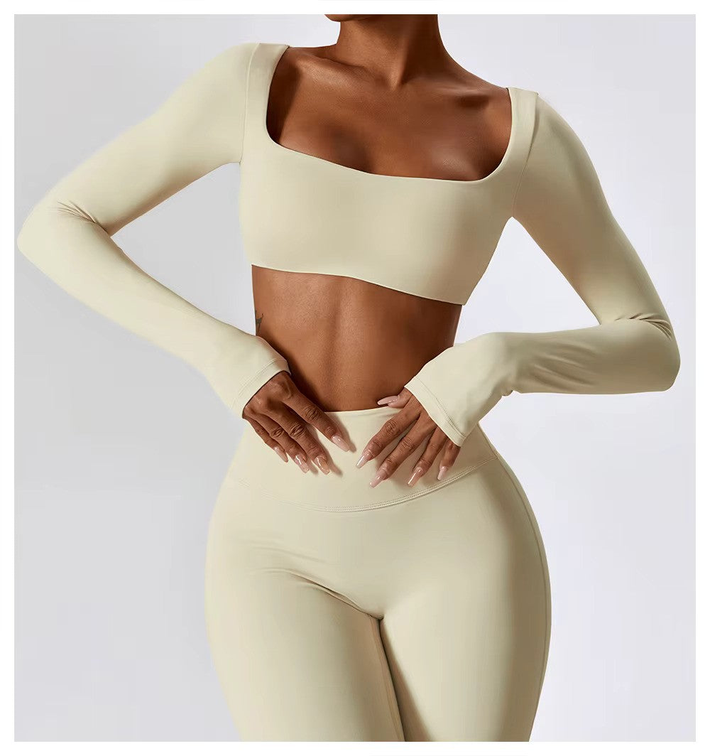Tenue de Sport Féminine - Ensemble de Yoga Confortable avec Legging Large et Haut Moulant