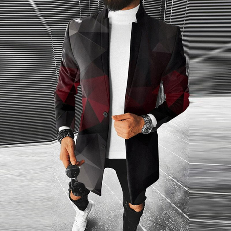 Veste Homme Imprimé Géométrique Slim Fit
