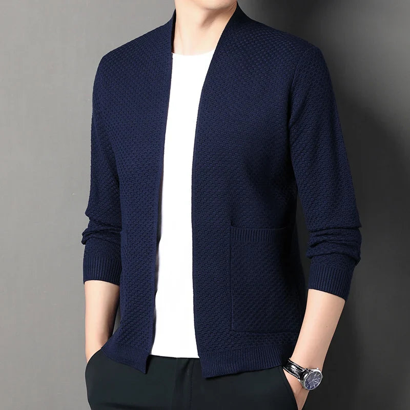 Cardigan Mince à Manches Longues avec Poches - BlxckFR