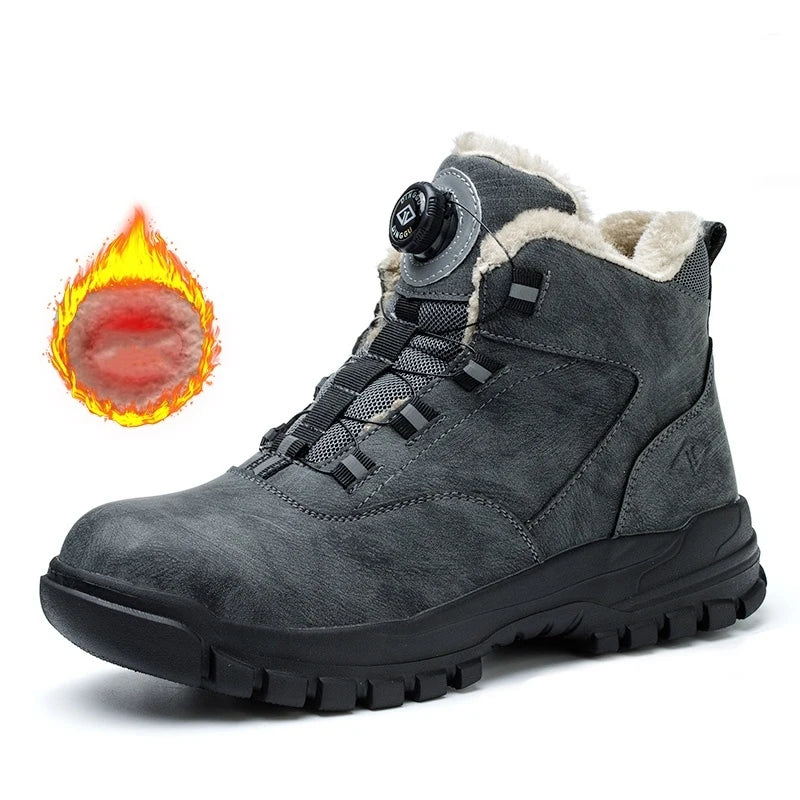 Chaussures de travail robustes avec semelles pivotantes et pointe en acier