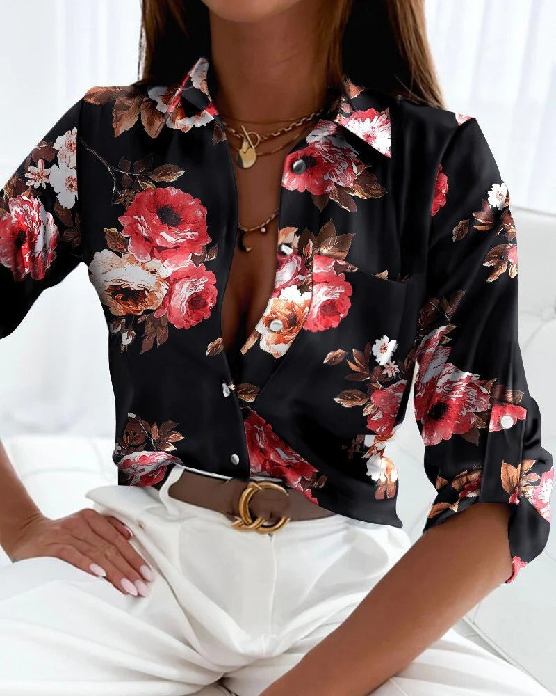 Blouse Florale Élégante pour Femmes Automne - LuxeStyle