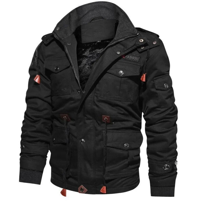 Veste Homme Élégante Hiver Brun Fourrée Polaire