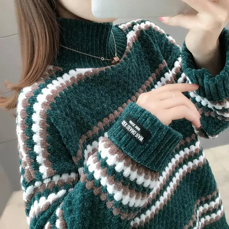 Pull Femme Col Montant Élégant Hiver - LuxeStyle