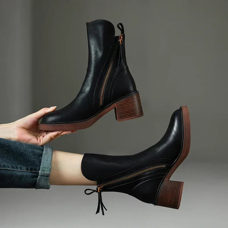 Bottines Femme Cuir Luxe Élégantes & Résistantes - LuxeStyle