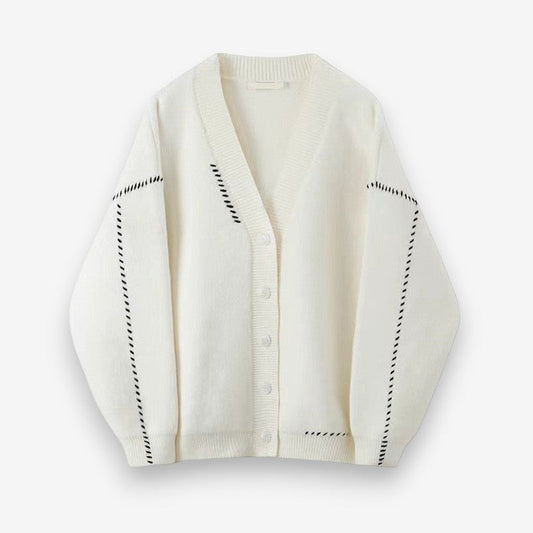 Cardigan Femelle Élégant Col en V - LuxeStyle