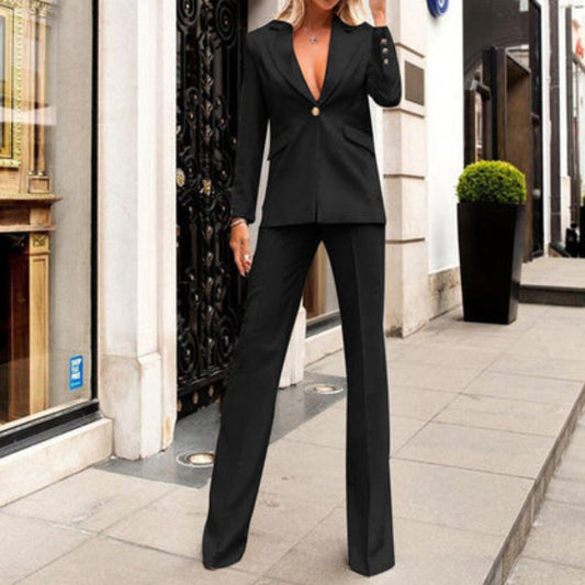 Costume Femme Élégant 2 Pièces Slim Fit - LuxeStyle