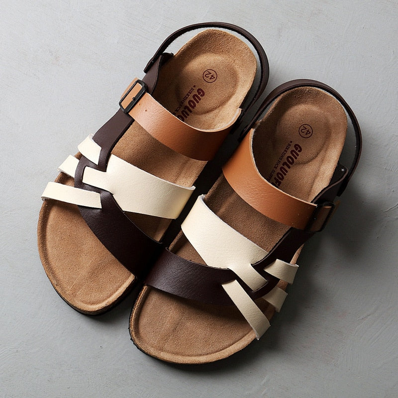 Sandales Femmes Élégantes - Chaussures en Cuir Confort avec Semelle Souple pour tous les jours