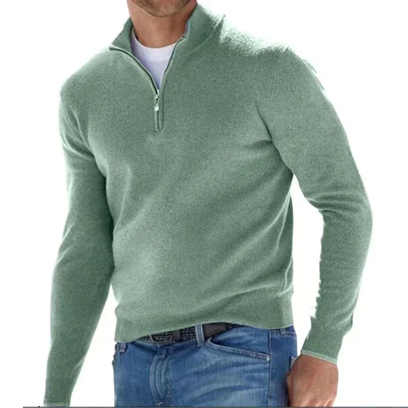 Pull Zippé Homme Classique et Confortable pour Tous les Jours