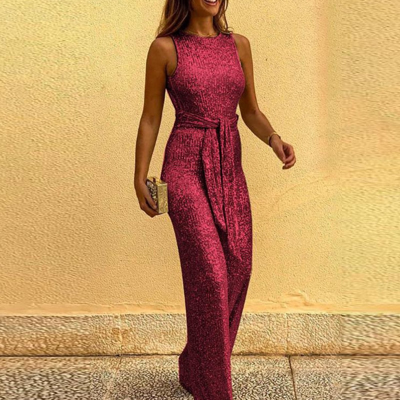 Robe de soirée élégante en paillettes décolletée pour femme