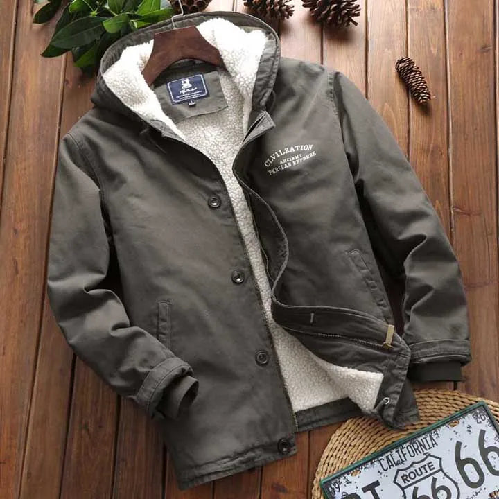 Doudoune Hiver Homme Longue avec Capuche et Col Roulé