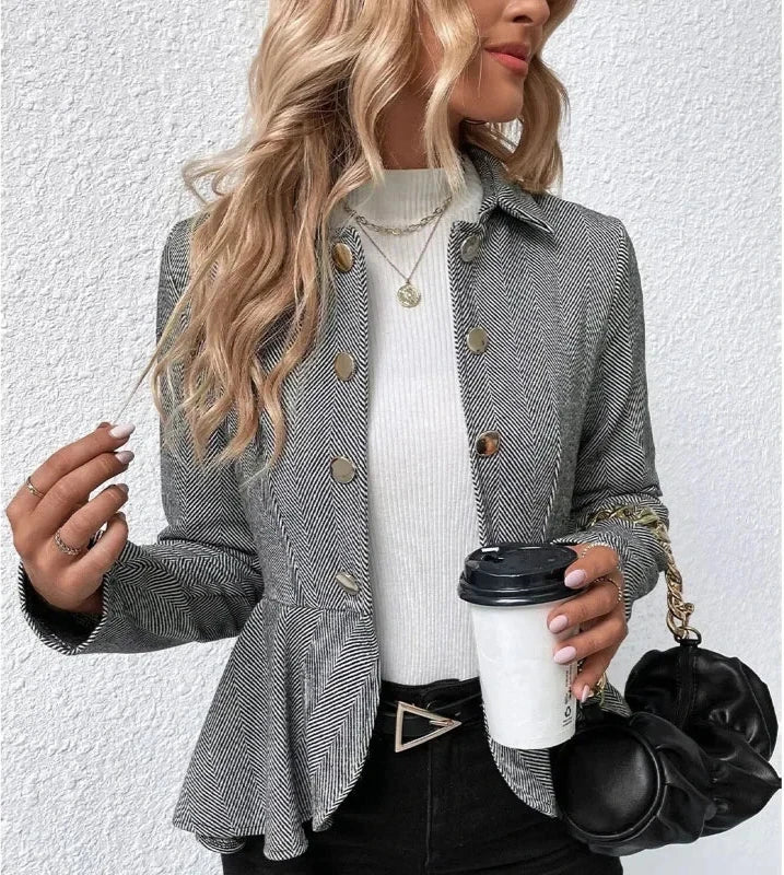 Veste Femme Élégante avec Volants Chic - BlxckFR