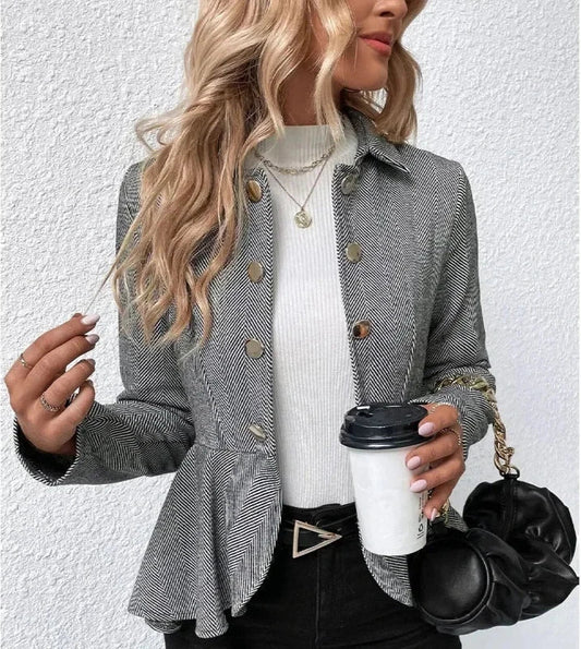Veste Femme Élégante avec Volants Chic - BlxckFR