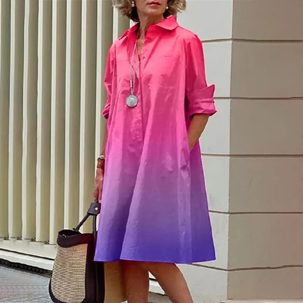 Robe chemisier rouge élégant femme