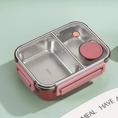 Boîte à déjeuner métal avec étages et fermeture hermétique