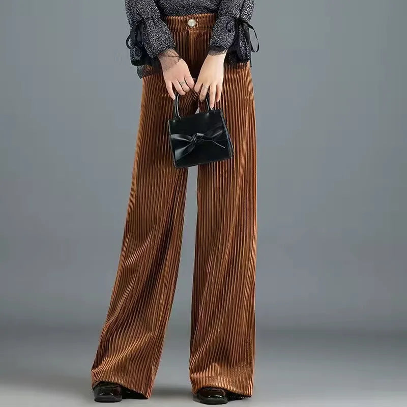 Pantalon Femme Élégant à Rayures pour Travail
