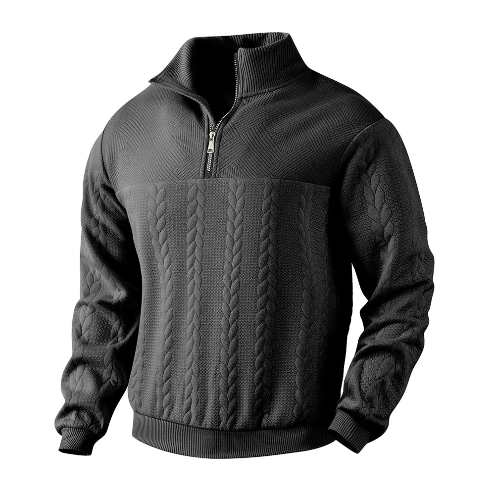 Sweat à Capuche Homme – Pull Chaud Hiver avec Col Haut & Coupe Détendue