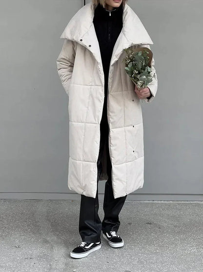 Manteau Hiver Élégant Doublé avec Ceinture pour Femme
