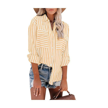 Blouse à Rayures Décontractée pour Femme