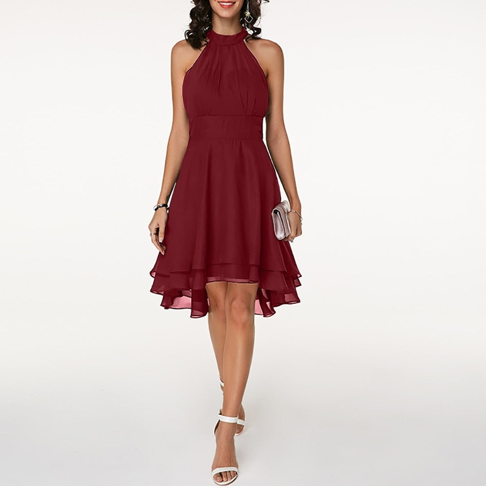 Robe Élégante Courte Fleuri pour Femmes