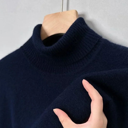 Pull Femme Laine Douce Col Rond Marine - LuxeStyle