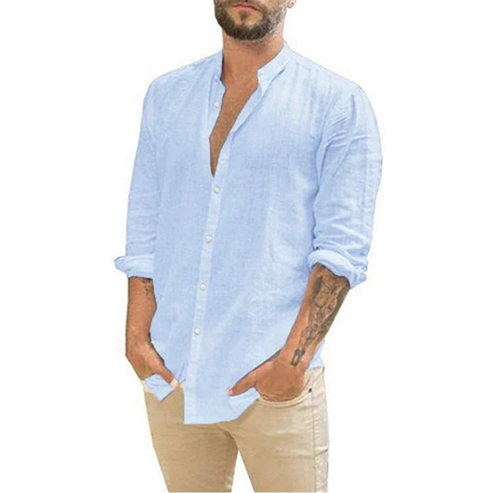 Chemise Décontractée Homme Manches Longues Boutons