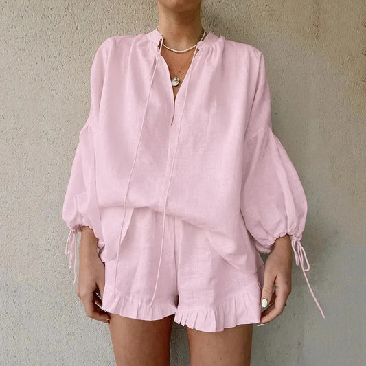 Tenue Été Femme Confortable Haut Large et Short Décontracté - LuxeStyle