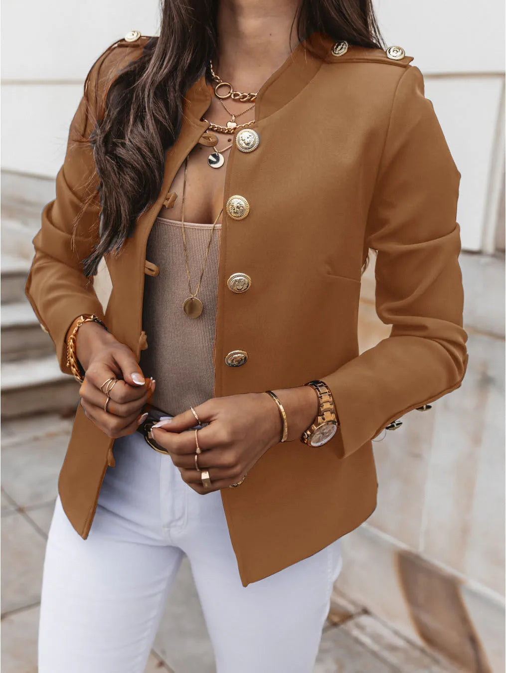Veste Femme Élégante Taille Slim pour Travail et Soirée