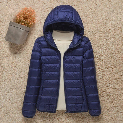 Veste Femme Printemps Élégante - Doudoune Légère avec Capuche & Taille Affinée