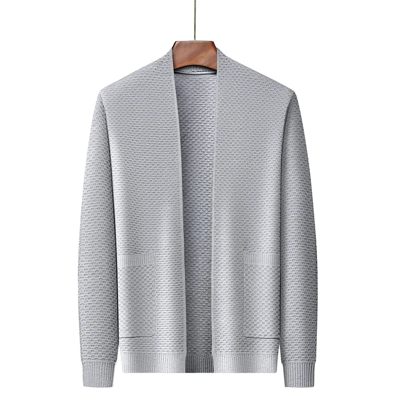 Cardigan Mince à Manches Longues avec Poches