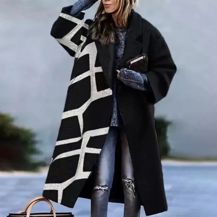 Manteau femme à carreaux colorés hiver