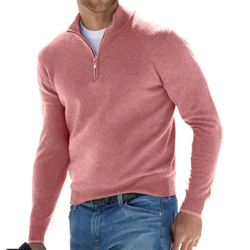 Pull Zippé Homme Classique et Confortable pour Tous les Jours