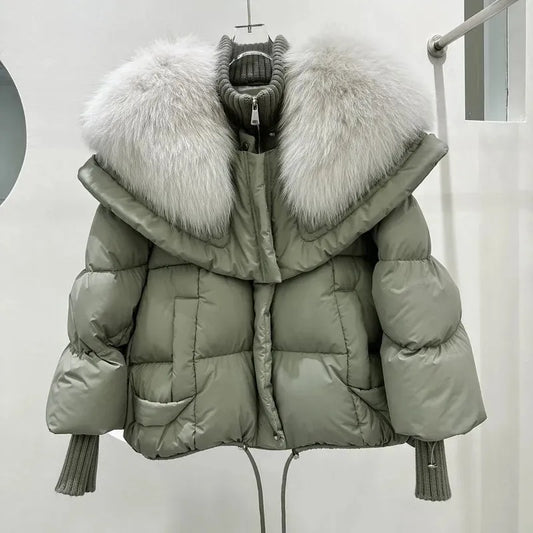 Parka Femme Hiver Élégante avec Capuchon et Fermeture Éclair - LuxeStyle