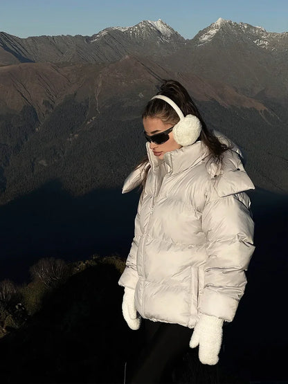 Parka Femme Hiver Élégante avec Capuche et Poches