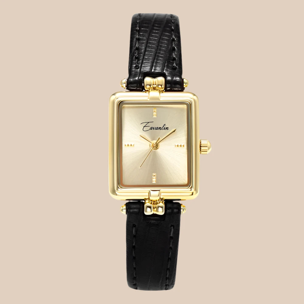Montre femme élégante quartz doré