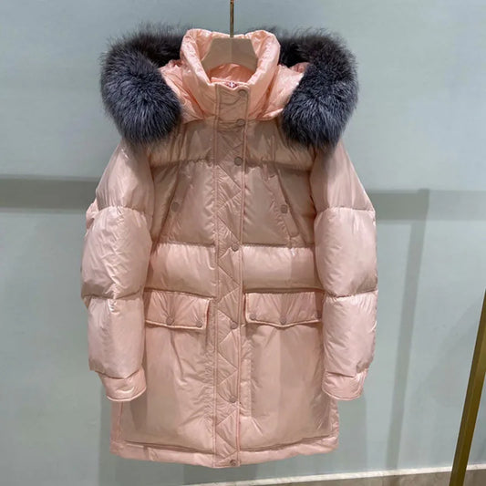 Doudoune à Capuche Brilliante pour Femme Hiver - LuxeStyle