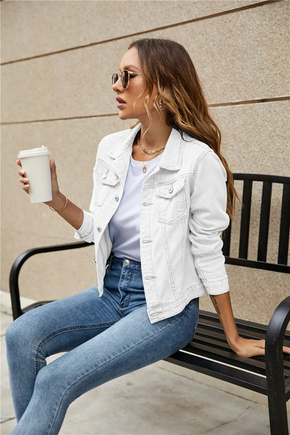 Veste Denim Classique à Poches