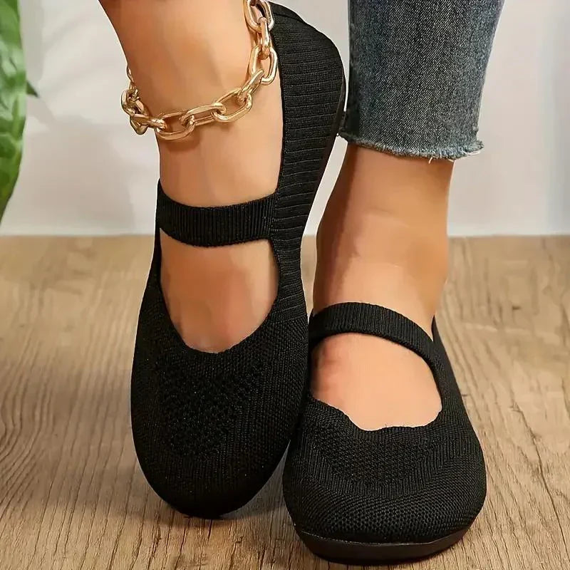 Chaussures basses féminines noir résille - LuxeStyle